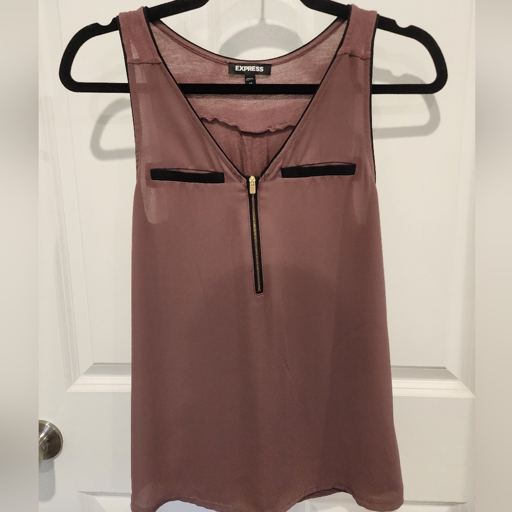 Express Quarter Zip Sleeveless Blouse